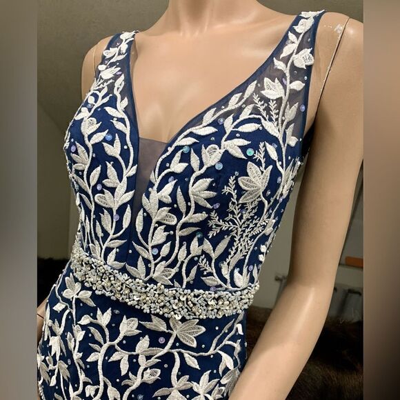 Custom Made Embroidered Lace and Exquisite Beaded 
& Sequins Mermaid Gown - Picture 14 of 17